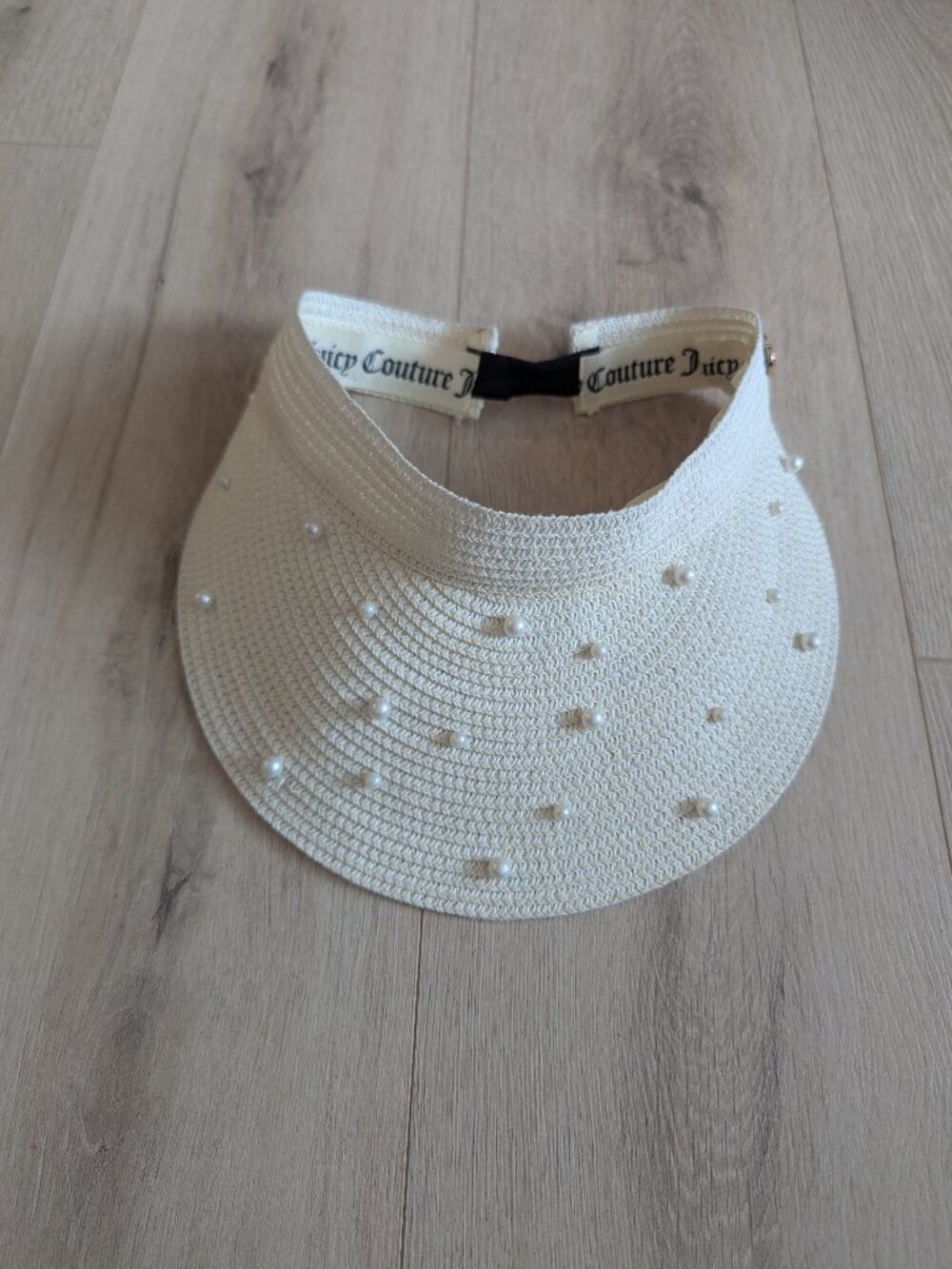 Juicy Couture Straw Pearl Visor